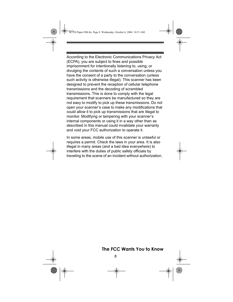 Uniden SC230 User Manual | Page 8 / 99
