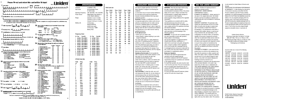 Uniden GMR1438-2CK User Manual | Page 2 / 2