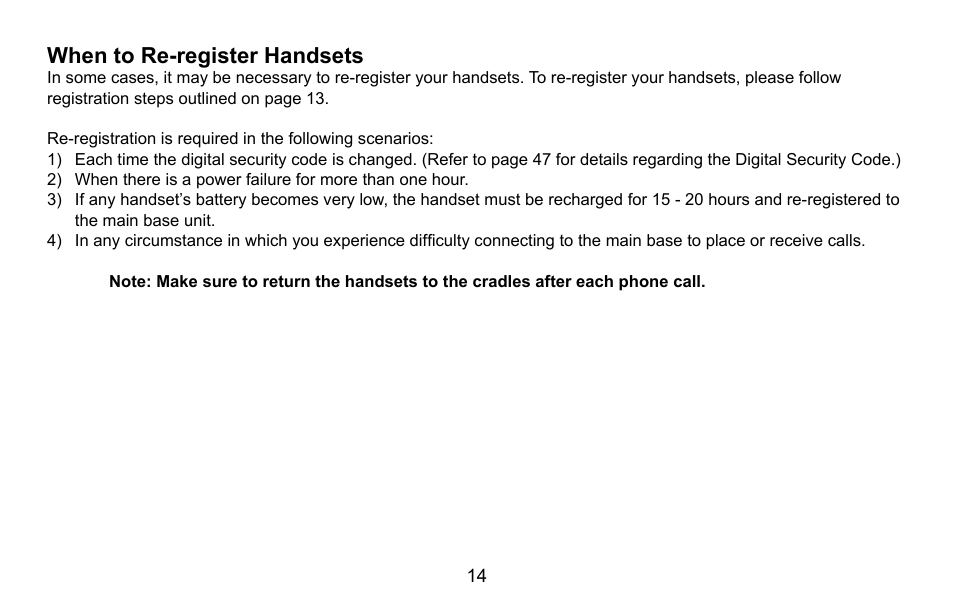 When to re-register handsets, When.to.re-register.handsets | Uniden DXAI5688 User Manual | Page 15 / 68