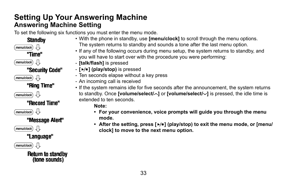 Setting up your answering machine, Setting.up.your.answering.machine, Answering.machine.setting | Uniden DXAI5688 User Manual | Page 34 / 68