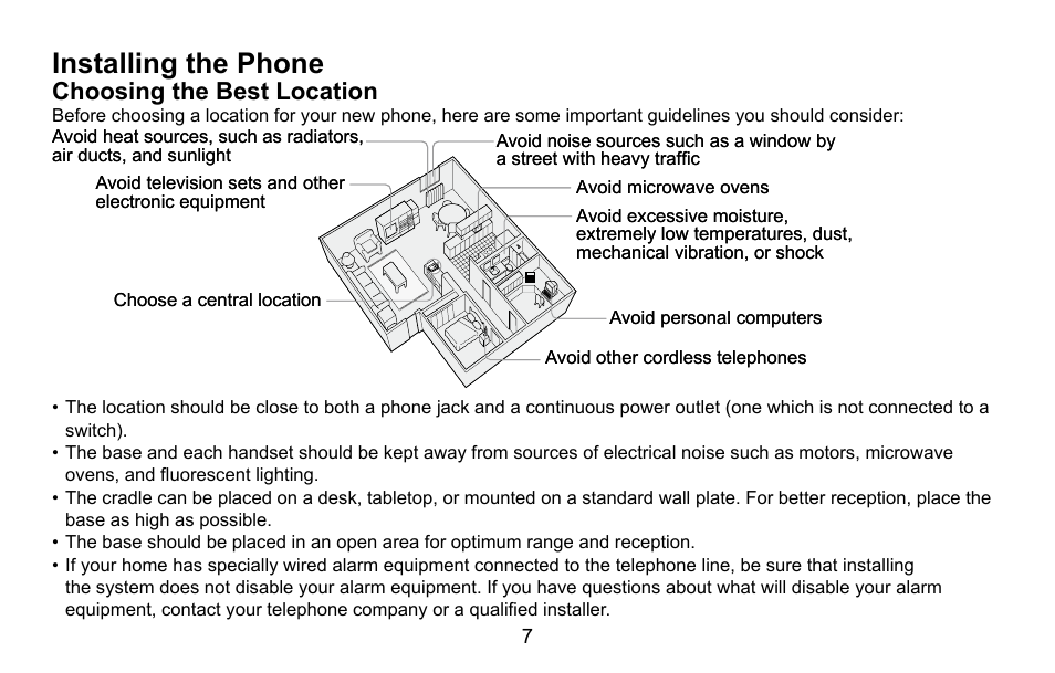 Installing the phone, Choosing the best location, Installing.the.phone | Choosing.the.best.location | Uniden DXAI5688 User Manual | Page 8 / 68