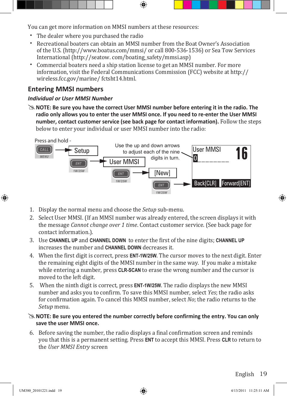 Uniden Waterproof DSC Marine Radio UM380 User Manual | Page 23 / 56