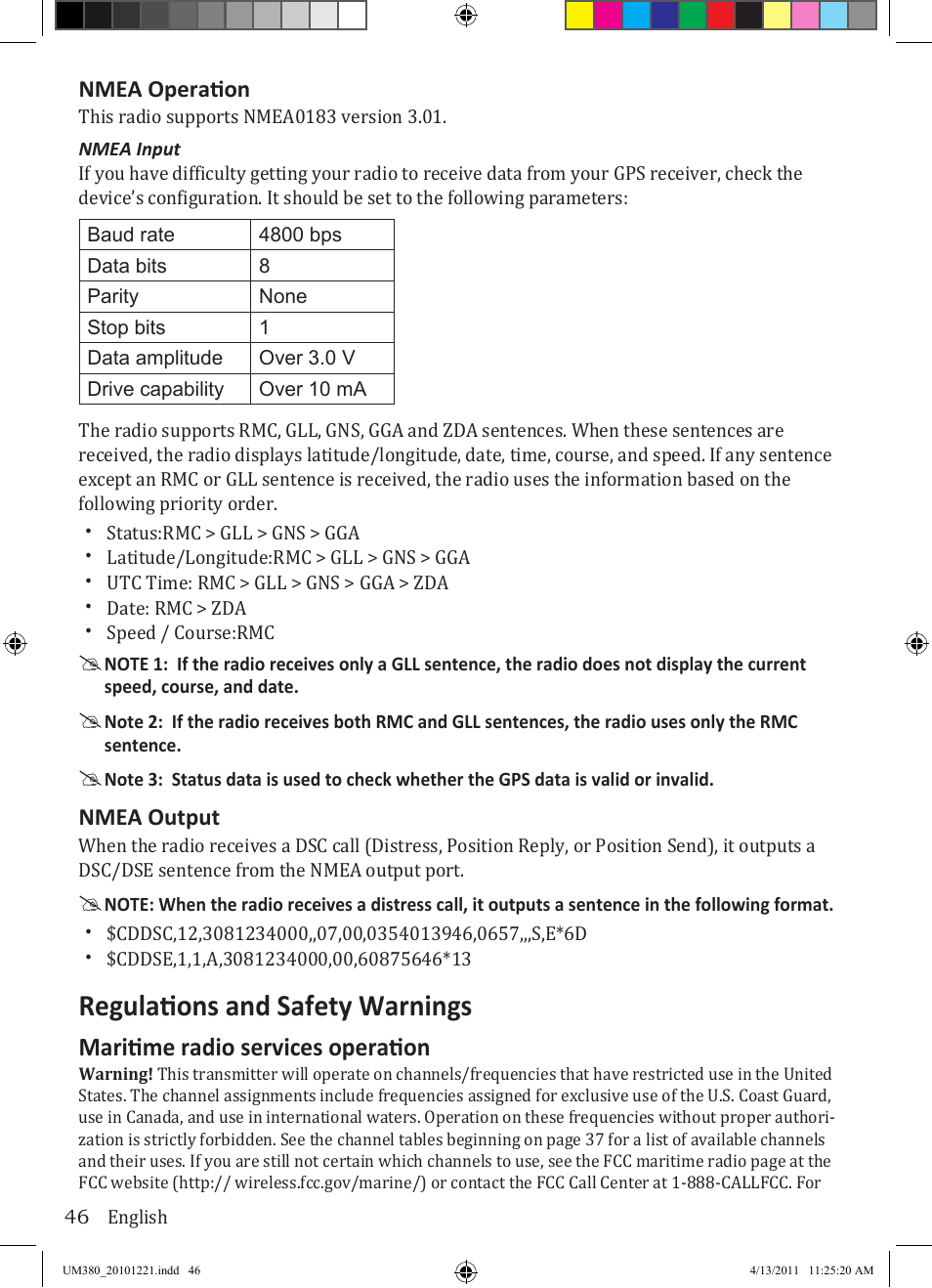 Regulations and safety warnings, Maritime radio services operation | Uniden Waterproof DSC Marine Radio UM380 User Manual | Page 50 / 56