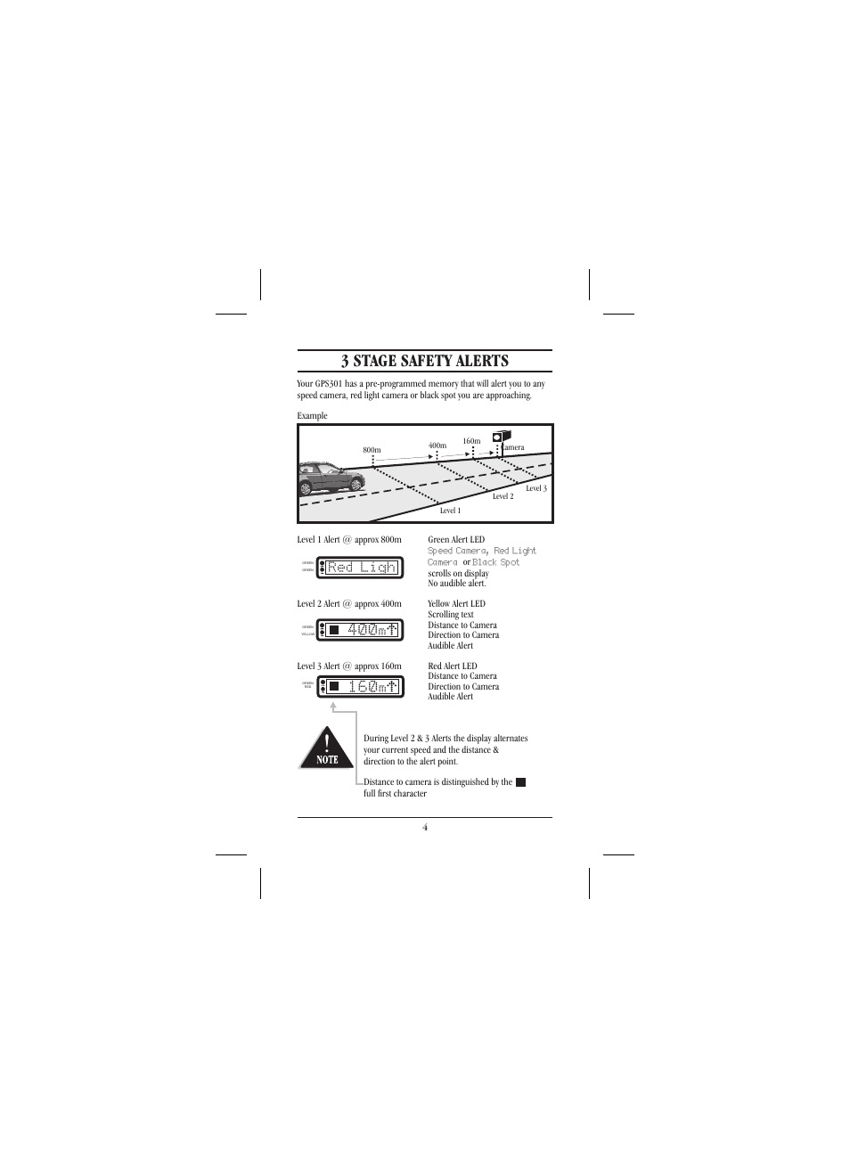 3 stage safety alerts | Uniden 301 User Manual | Page 9 / 32