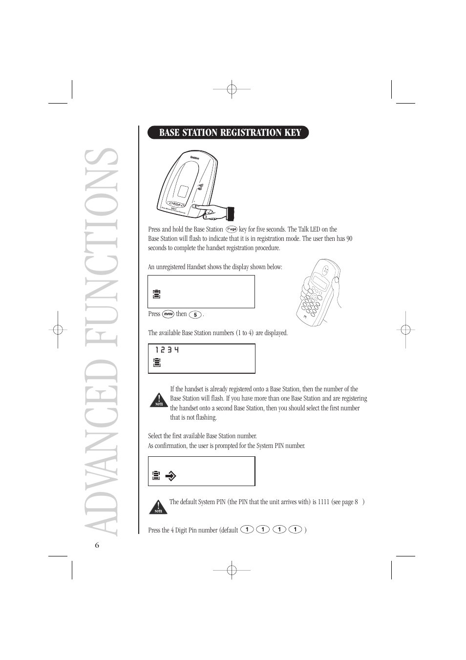 Adv anced functions | Uniden DECT1805 User Manual | Page 10 / 23