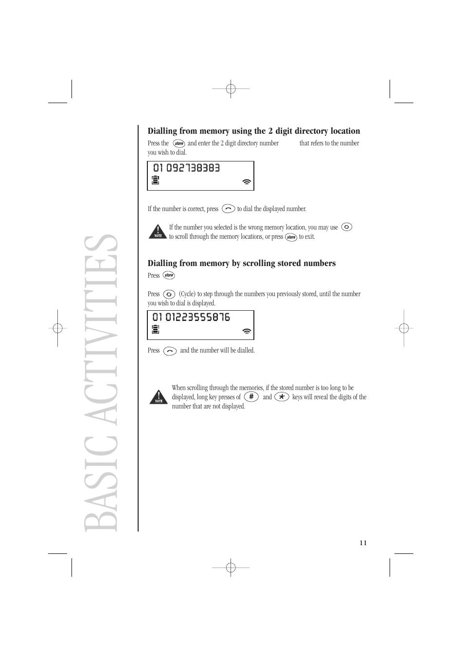Basic activities | Uniden DECT1805 User Manual | Page 15 / 23