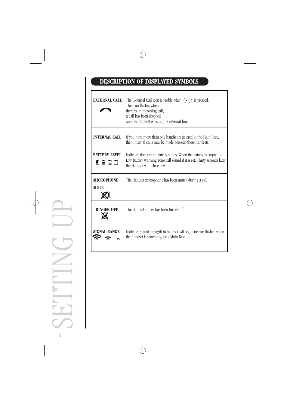 Setting up | Uniden DECT1805 User Manual | Page 8 / 23