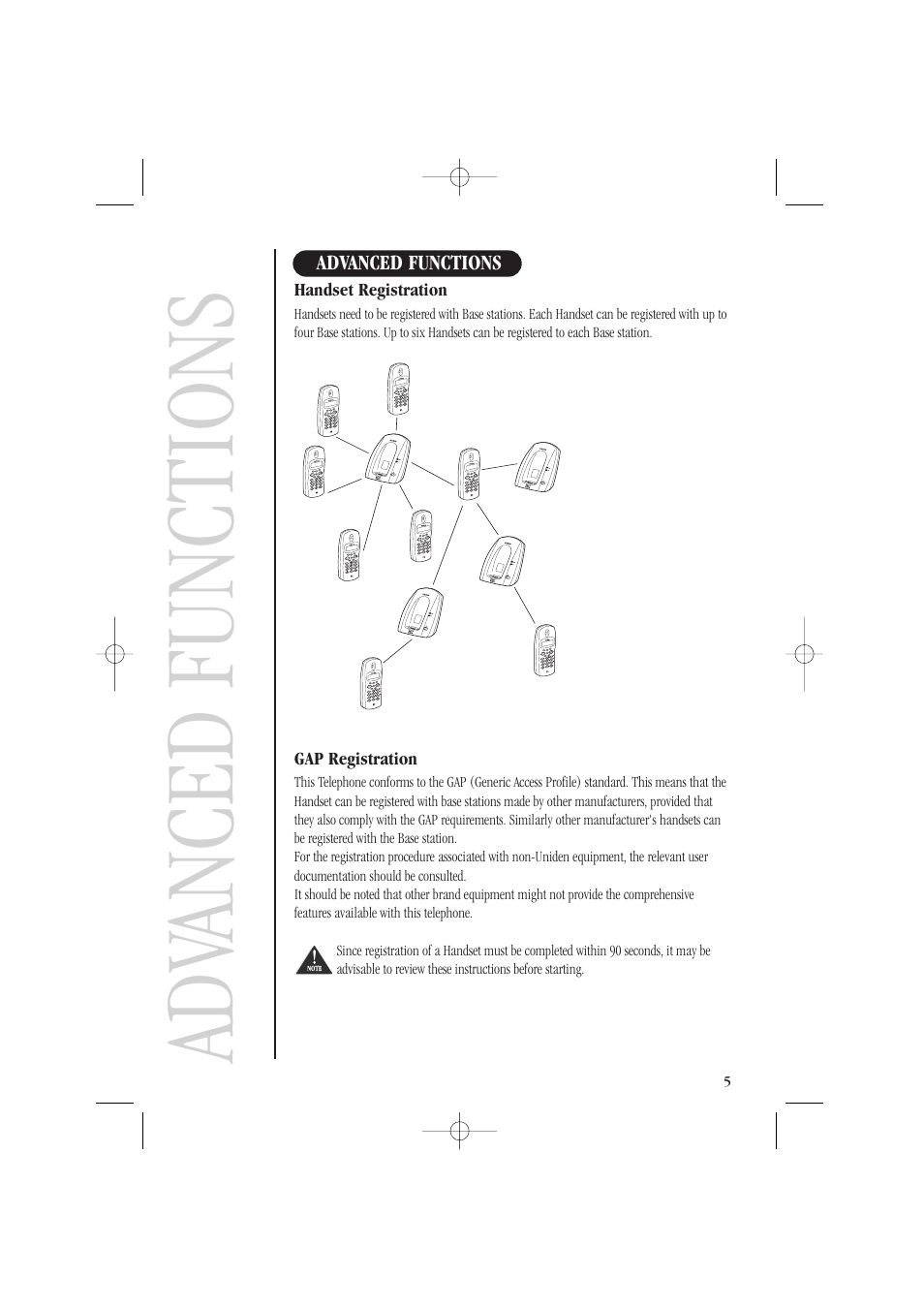 Adv anced functions | Uniden DECT1805 User Manual | Page 9 / 23