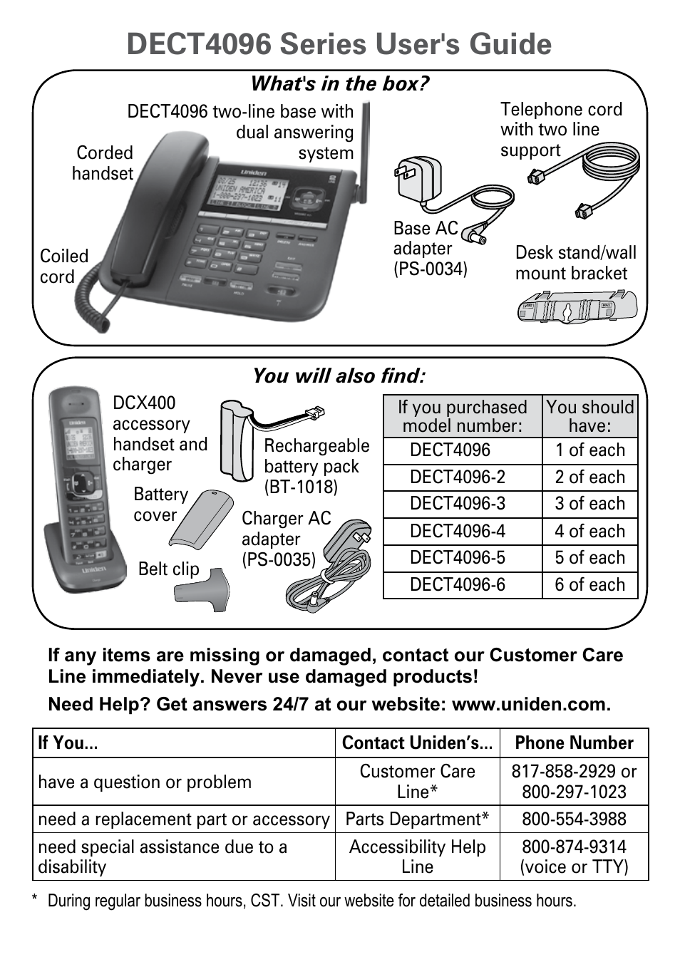 Uniden DECT4096 Series User Manual | 52 pages