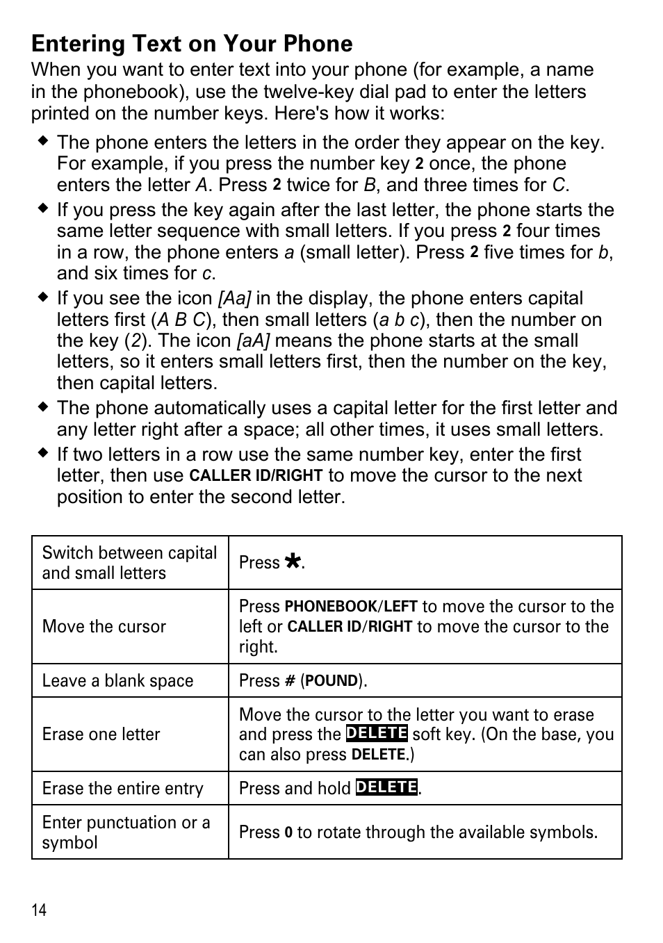 Entering text on your phone | Uniden DECT4096 Series User Manual | Page 16 / 52