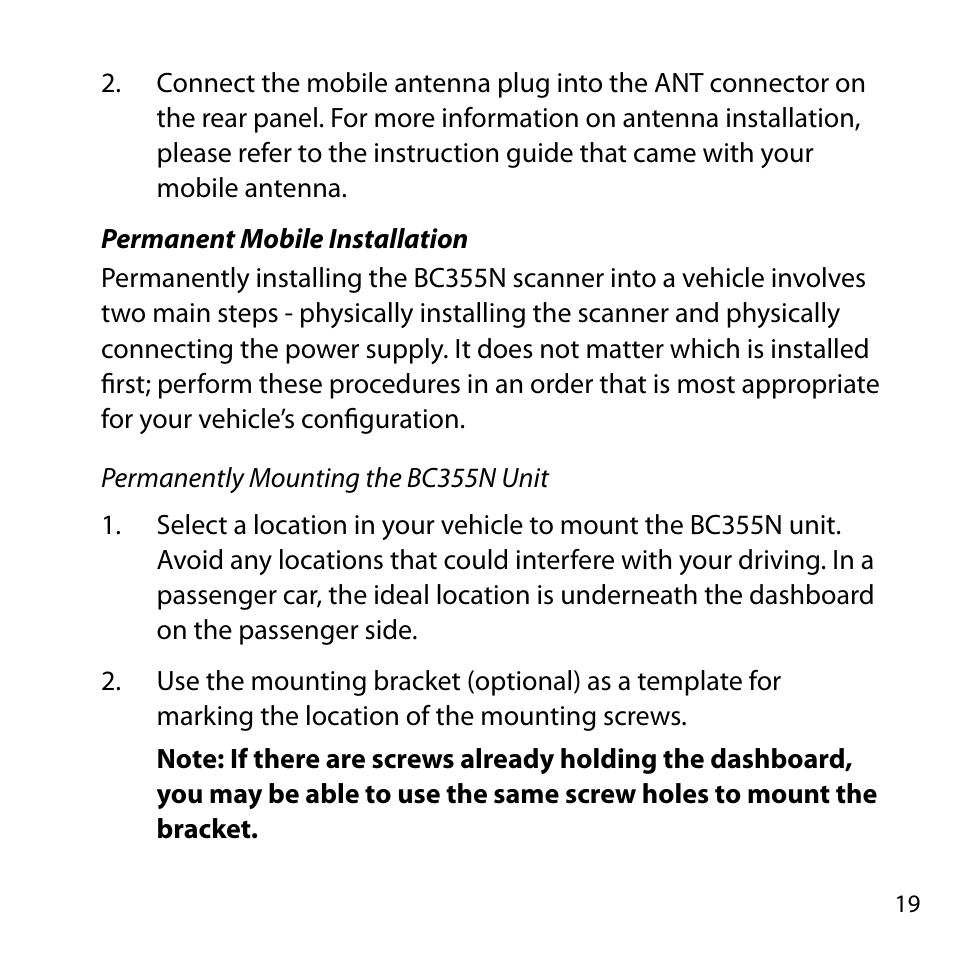 Uniden BC355N User Manual | Page 19 / 68