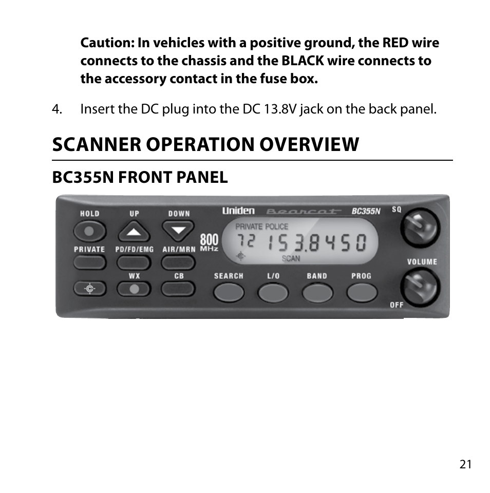 Scanner operation overview | Uniden BC355N User Manual | Page 21 / 68