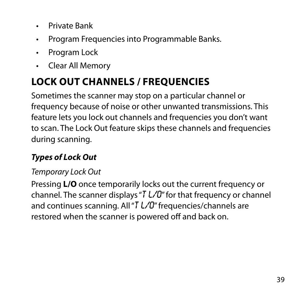 Lock out channels / frequencies | Uniden BC355N User Manual | Page 39 / 68