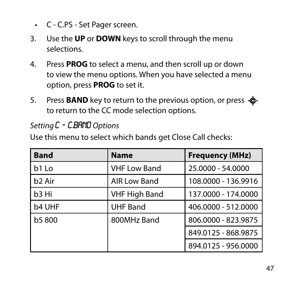 Uniden BC355N User Manual | Page 47 / 68