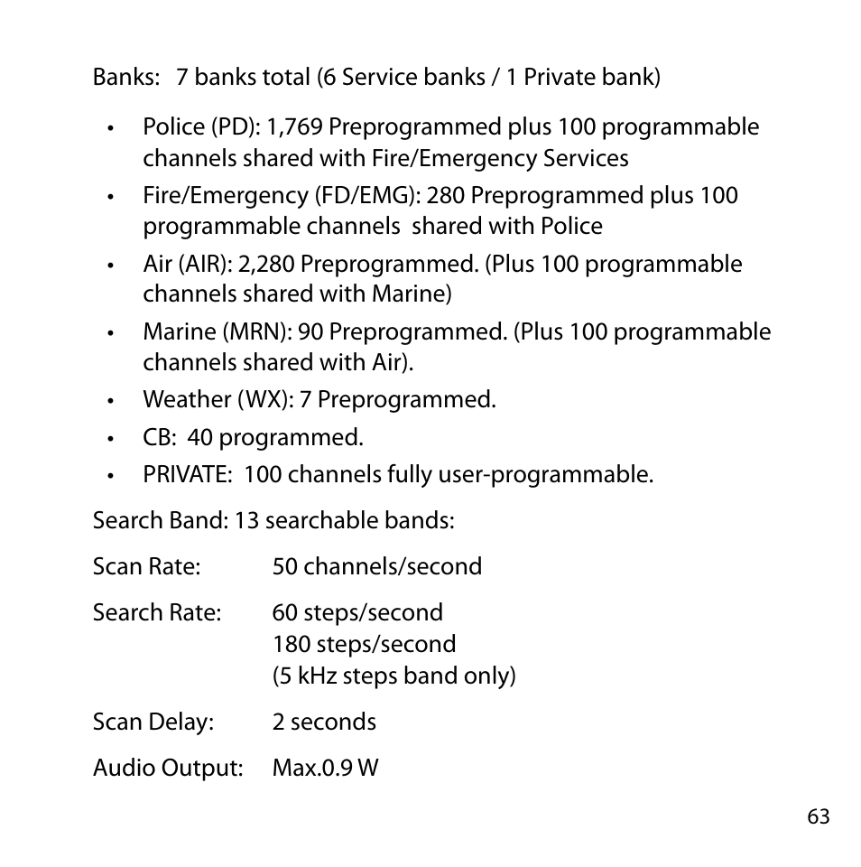 Uniden BC355N User Manual | Page 63 / 68