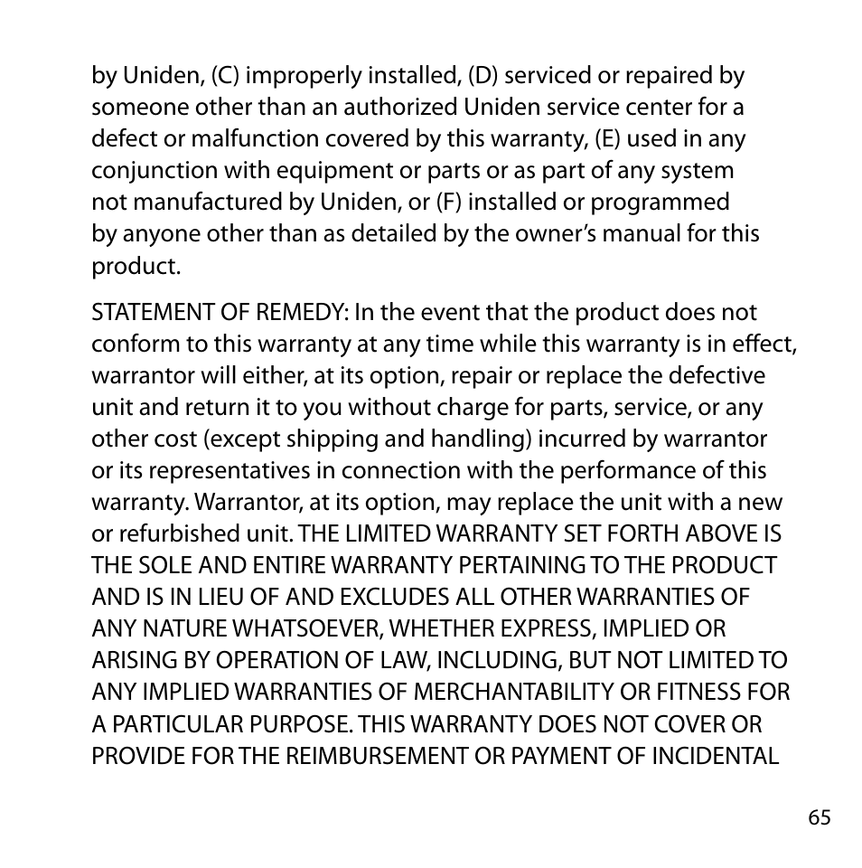 Uniden BC355N User Manual | Page 65 / 68