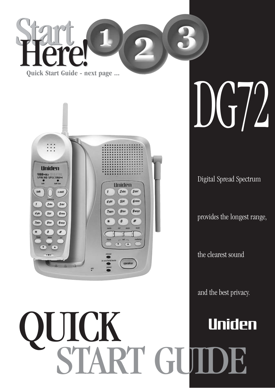 Uniden DG72 User Manual | 24 pages