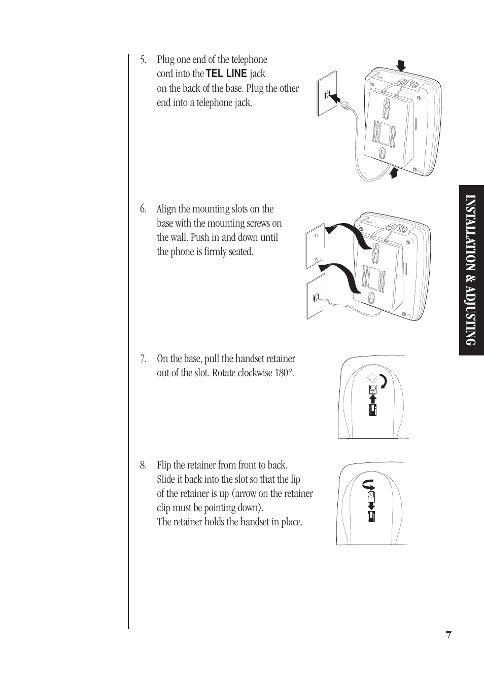 Inst alla tion & adjusting | Uniden DG72 User Manual | Page 11 / 24