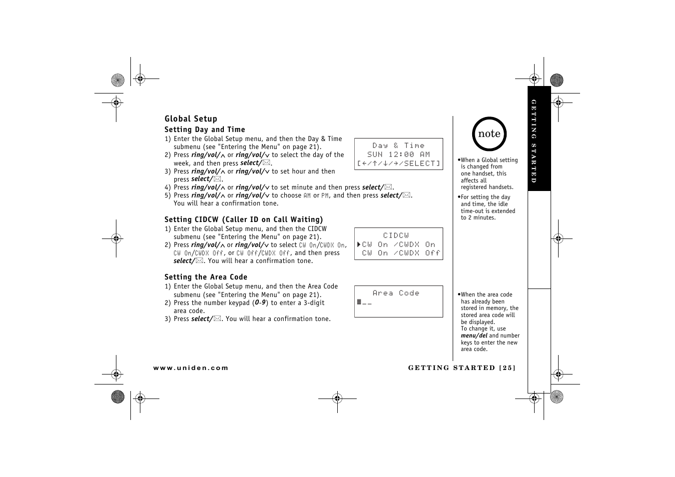 Uniden 2.4 User Manual | Page 27 / 68