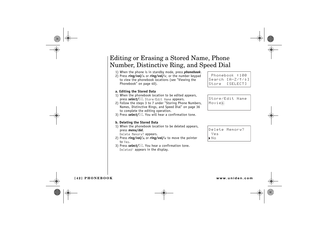 Uniden 2.4 User Manual | Page 44 / 68
