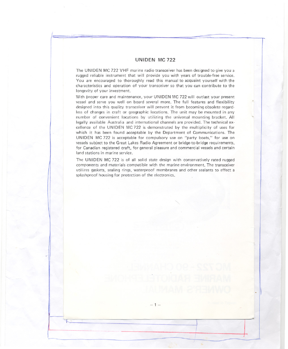 Uniden mc | Uniden MC 722 User Manual | Page 2 / 10
