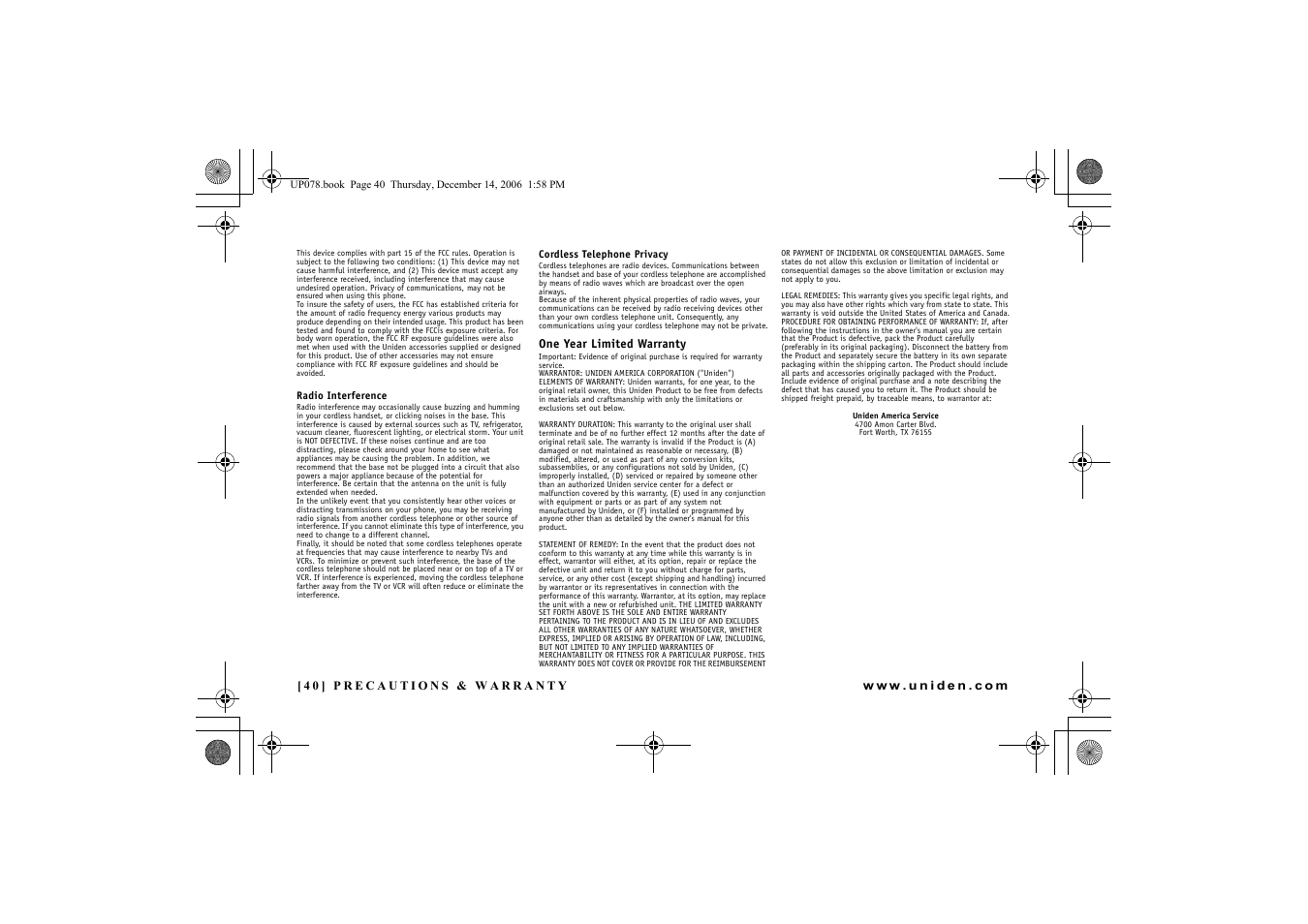 Uniden EXI 4246 User Manual | Page 41 / 47