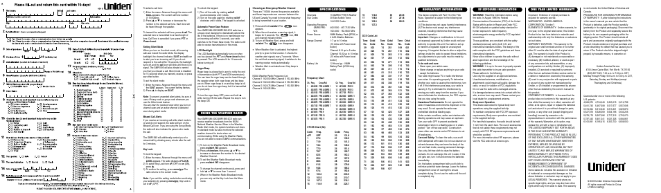 Uniden GMR1595-2CK User Manual | Page 2 / 2