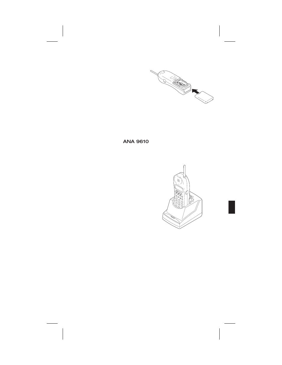 Charging the handset battery pack | Uniden ANA 9610 User Manual | Page 25 / 46
