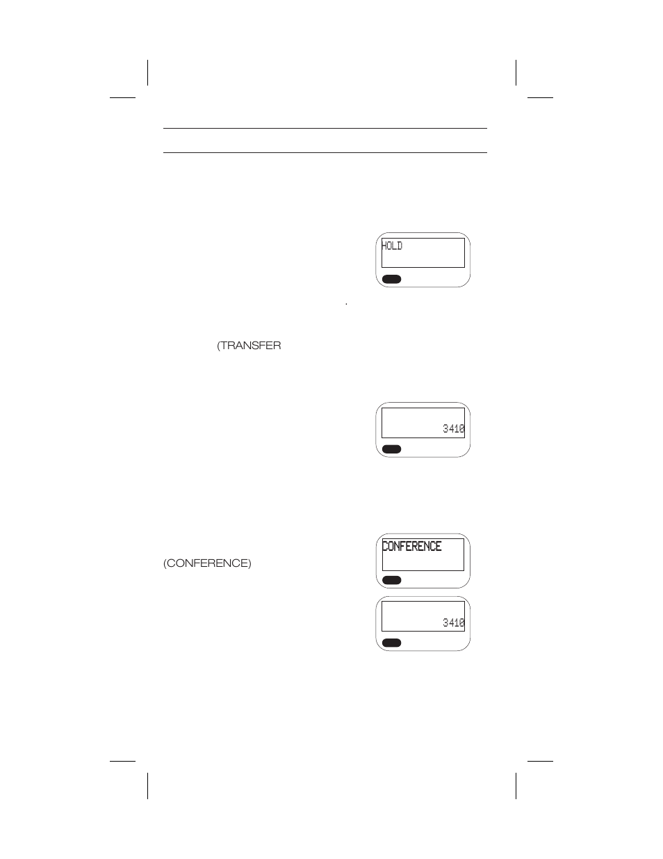 Feature buttons, Conference | Uniden ANA 9610 User Manual | Page 32 / 46