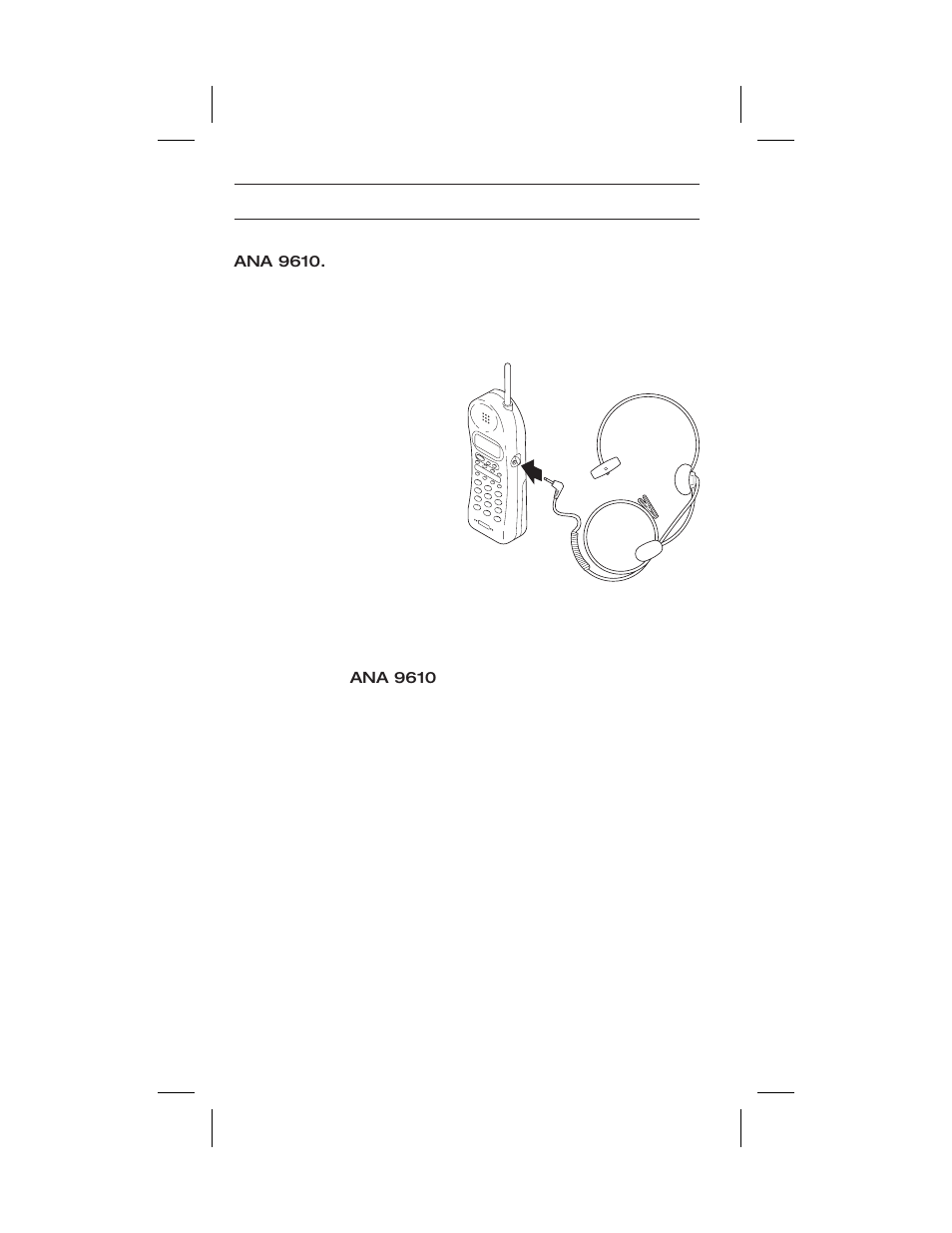 Optional head set (exp9530) | Uniden ANA 9610 User Manual | Page 40 / 46