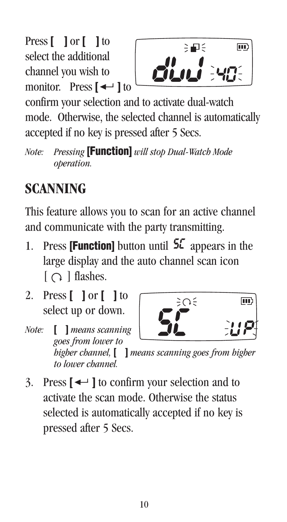 Scanning | Uniden UH-048XR User Manual | Page 13 / 32