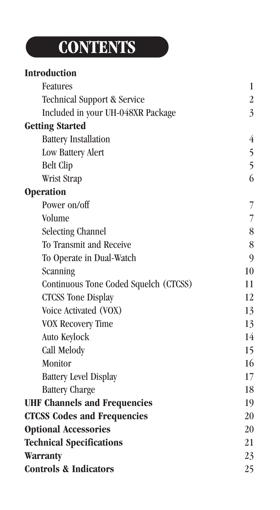 Uniden UH-048XR User Manual | Page 3 / 32