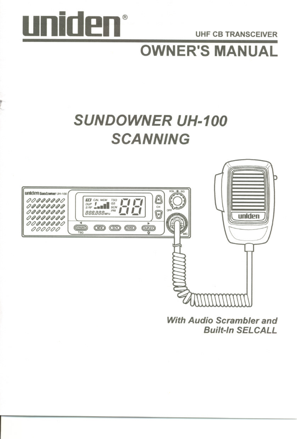 Uniden UH-100 User Manual | 52 pages