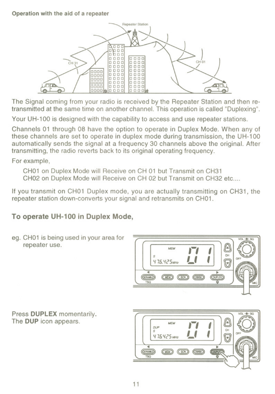 Uniden UH-100 User Manual | Page 12 / 52