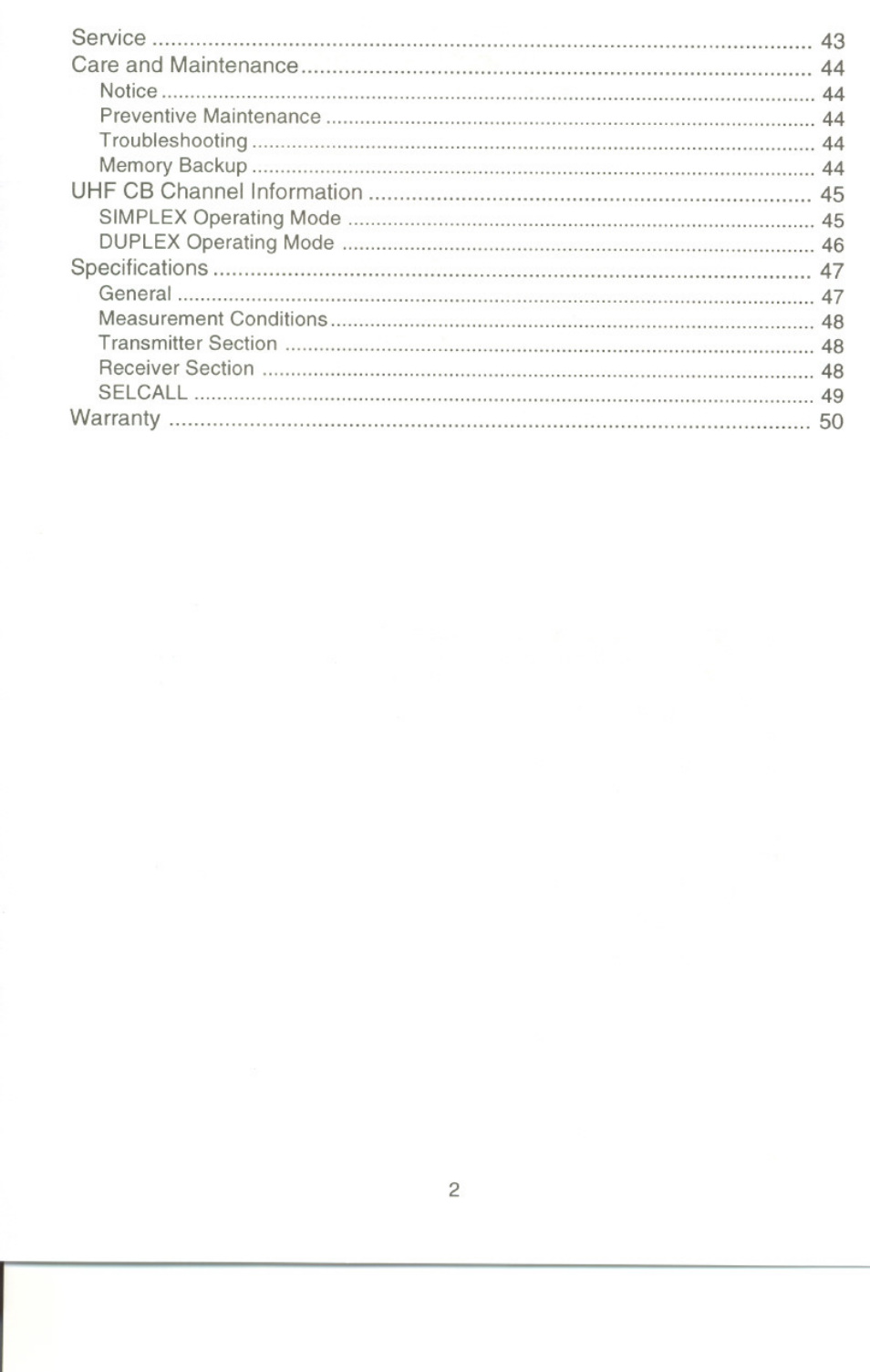 Uniden UH-100 User Manual | Page 3 / 52