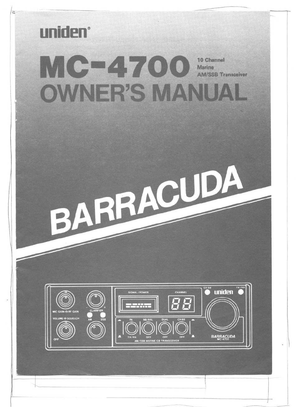 Uniden MC-4700 User Manual | 12 pages