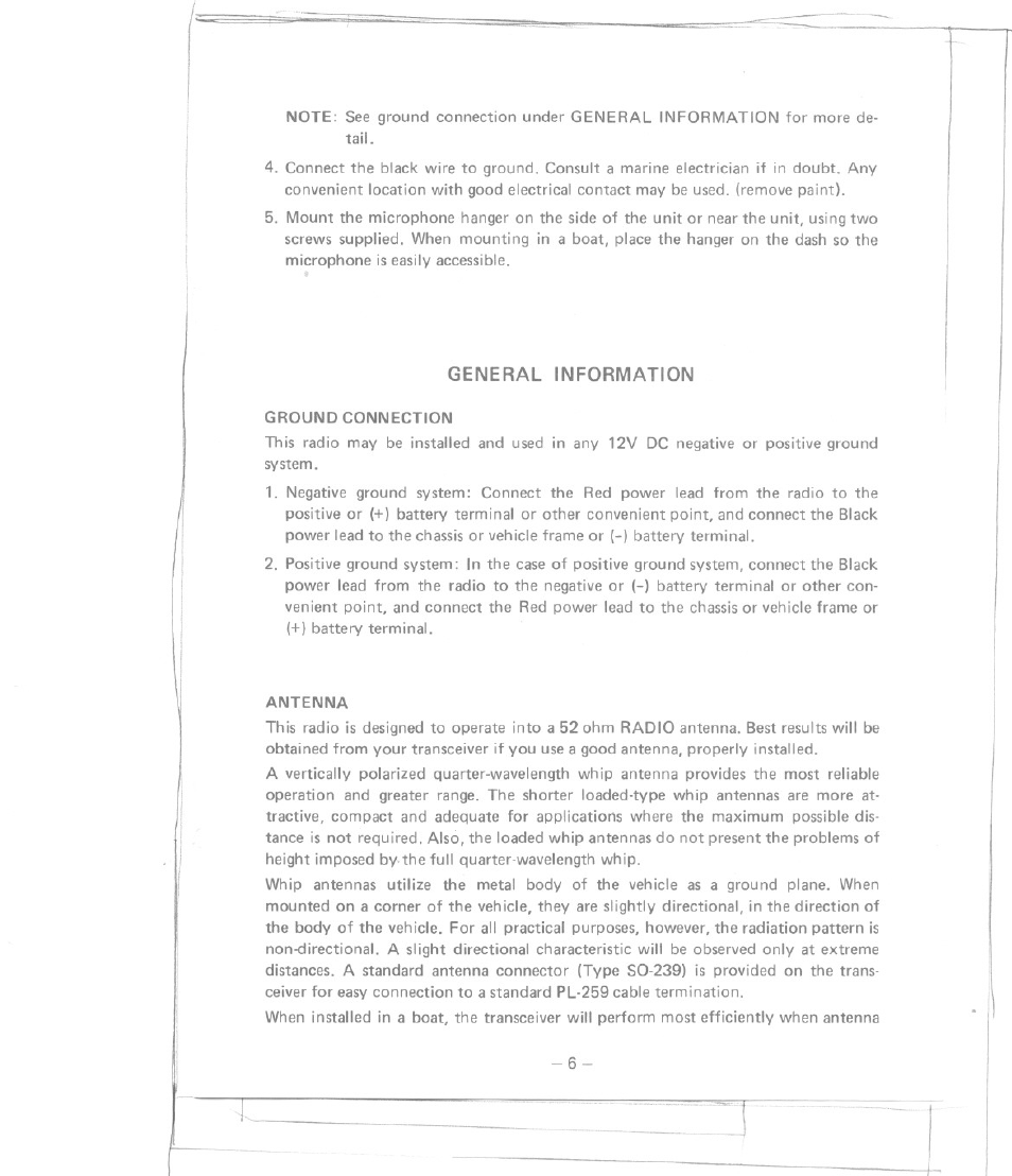 General informatton | Uniden MC-4700 User Manual | Page 7 / 12