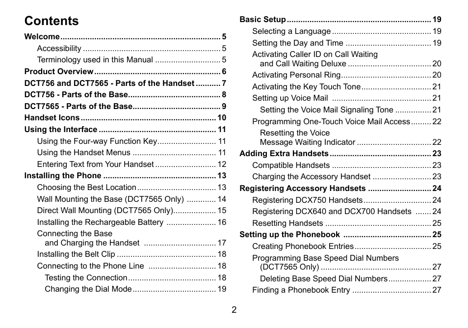 Uniden DCT756 User Manual | Page 2 / 60