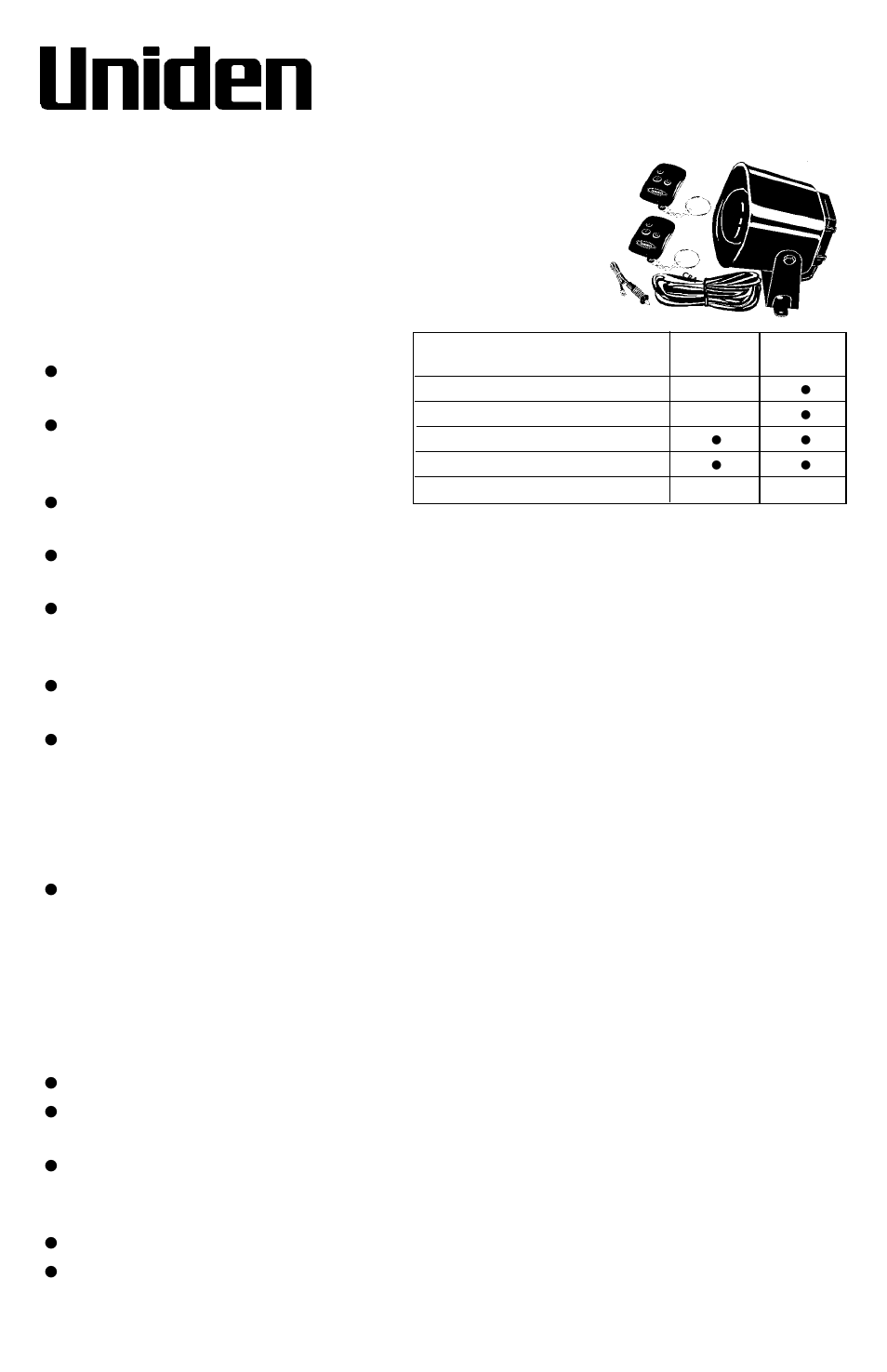 Uniden VS235XR User Manual | 8 pages