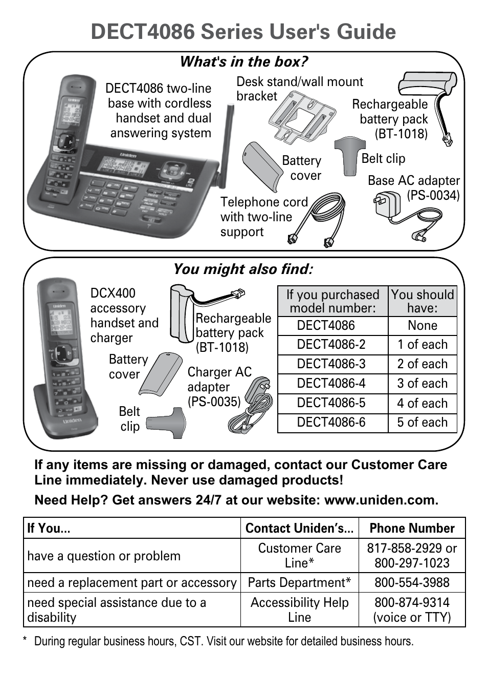 Uniden DECT4086-4 User Manual | 52 pages