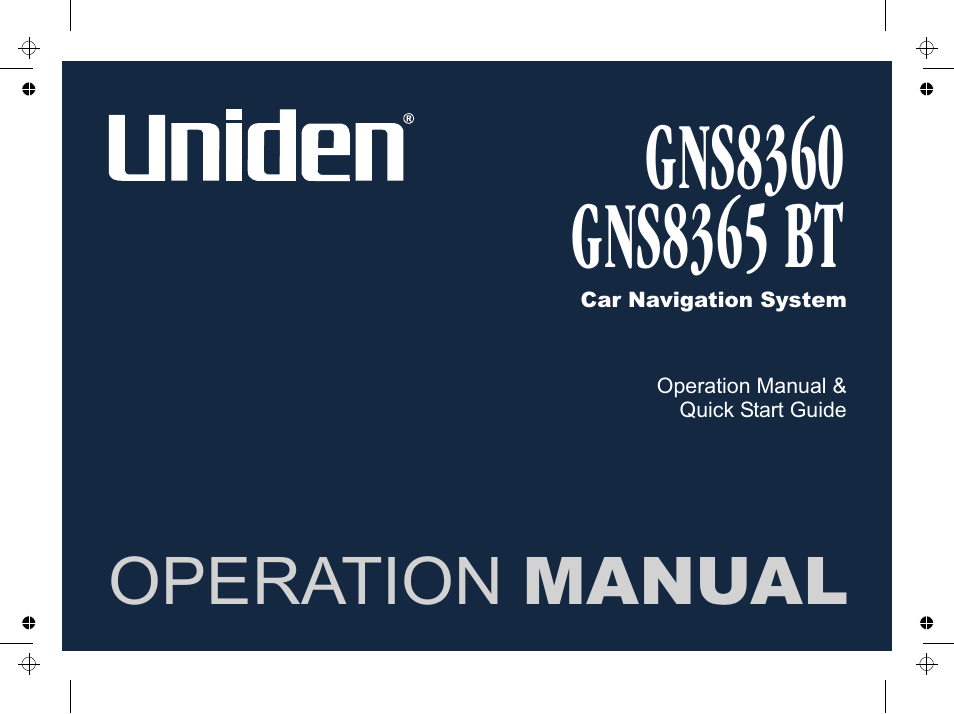 Uniden GNS8365BT User Manual | 120 pages