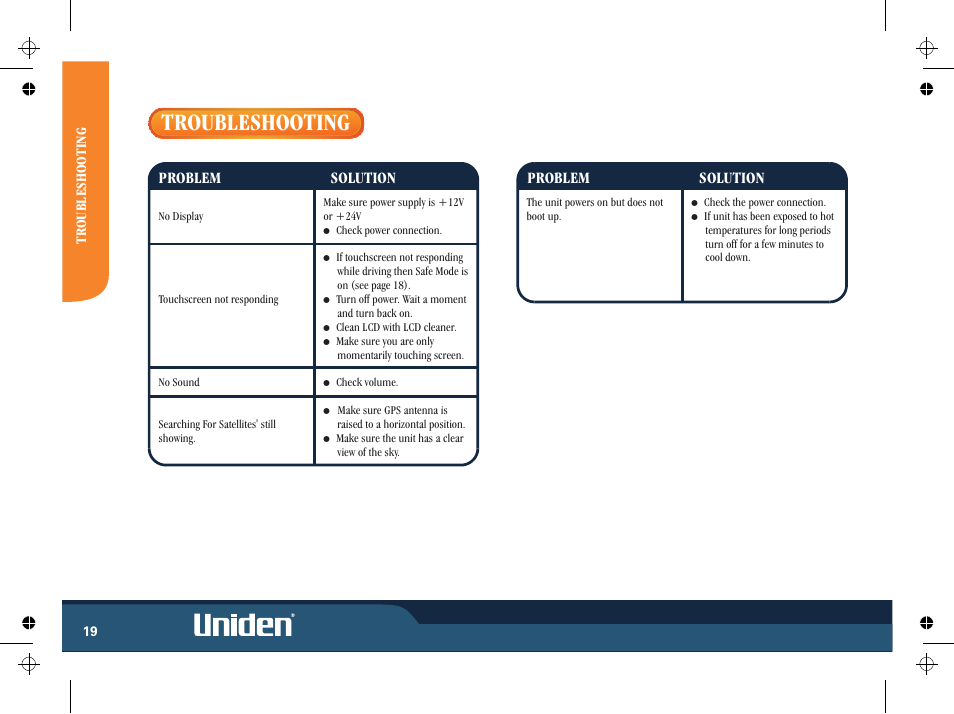 Troubleshooting | Uniden GNS8365BT User Manual | Page 26 / 120