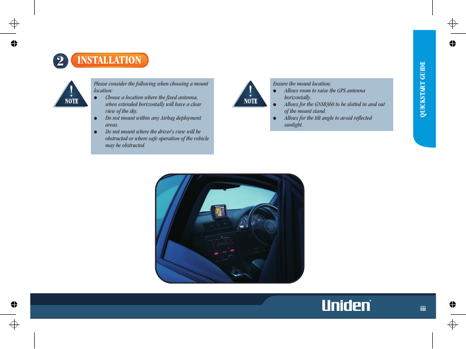 Installation | Uniden GNS8365BT User Manual | Page 5 / 120