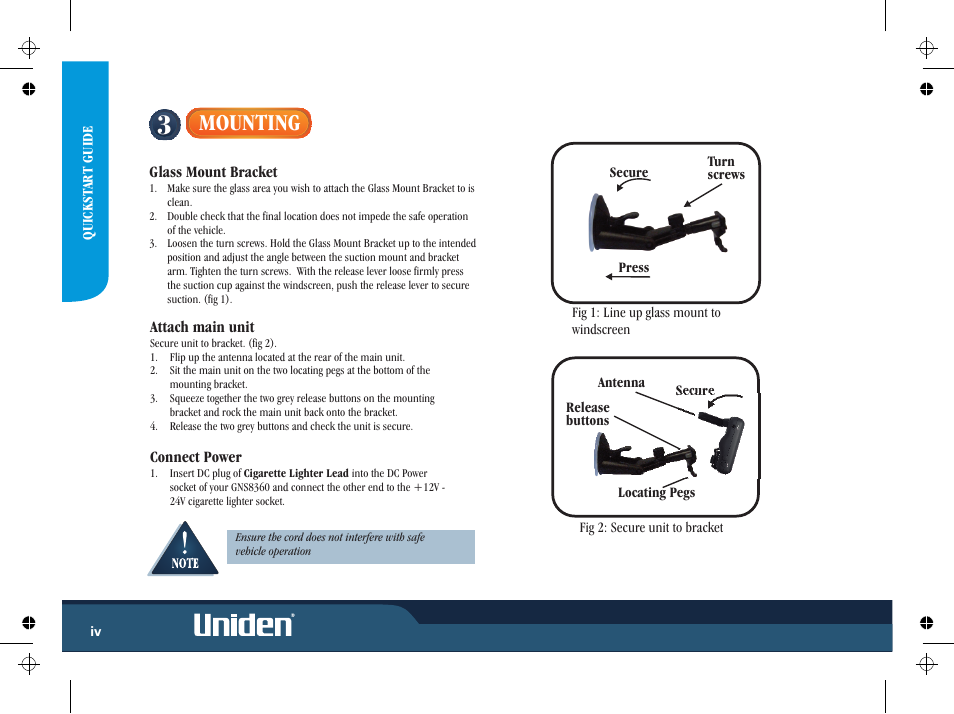 Mounting | Uniden GNS8365BT User Manual | Page 6 / 120