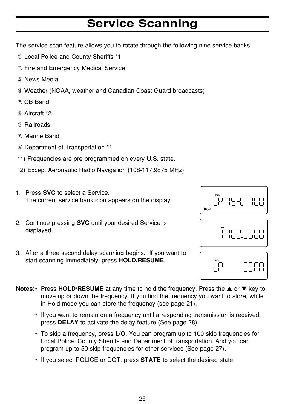 Service scanning | Uniden BCT8 User Manual | Page 29 / 68