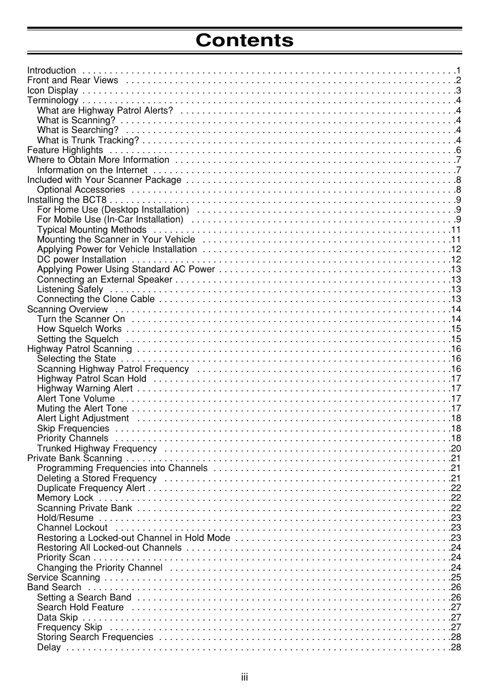 Uniden BCT8 User Manual | Page 3 / 68