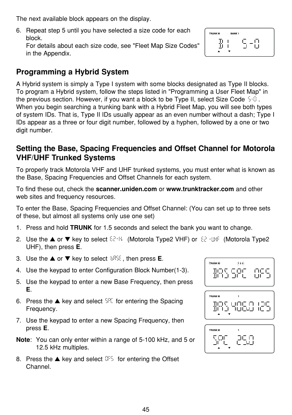 Programming a hybrid system | Uniden BCT8 User Manual | Page 49 / 68