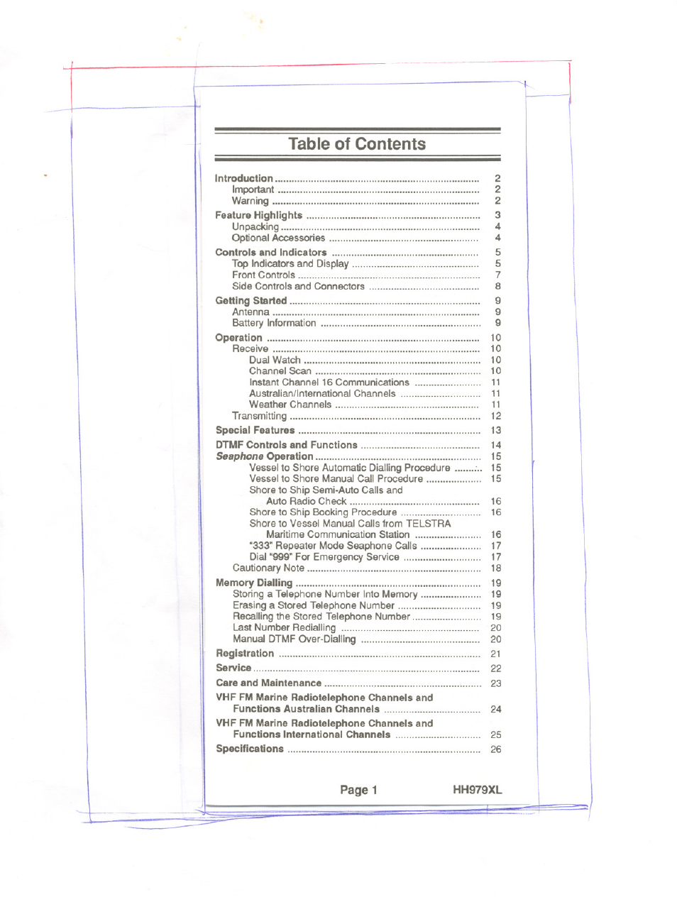 Uniden HH979XL User Manual | Page 3 / 32