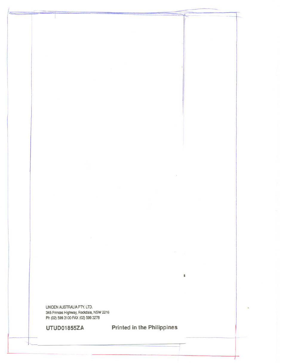 Utud01855za | Uniden HH979XL User Manual | Page 32 / 32