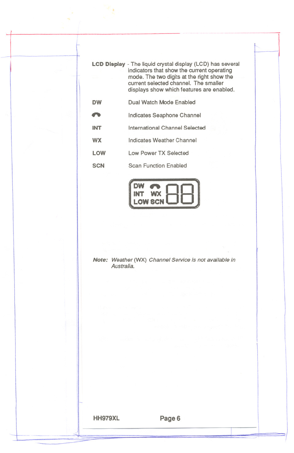 Int wx low scn | Uniden HH979XL User Manual | Page 8 / 32